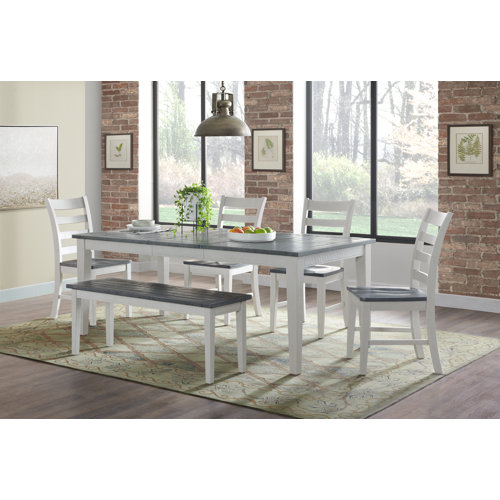 Laurel Foundry Modern Farmhouse Hoddesd Solid Wood 78” Dining Table